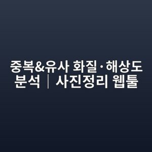 사진정리 프로그램|중복 찾기부터 화질·해상도 분석까지 4 eca491ebb3b5ec9ca0ec82ac ed9994eca788c2b7ed95b4ec8381eb8f84 ebb684ec849defbd9cec82aceca784eca095eba6ac ec9bb9ed88b4 1786594389