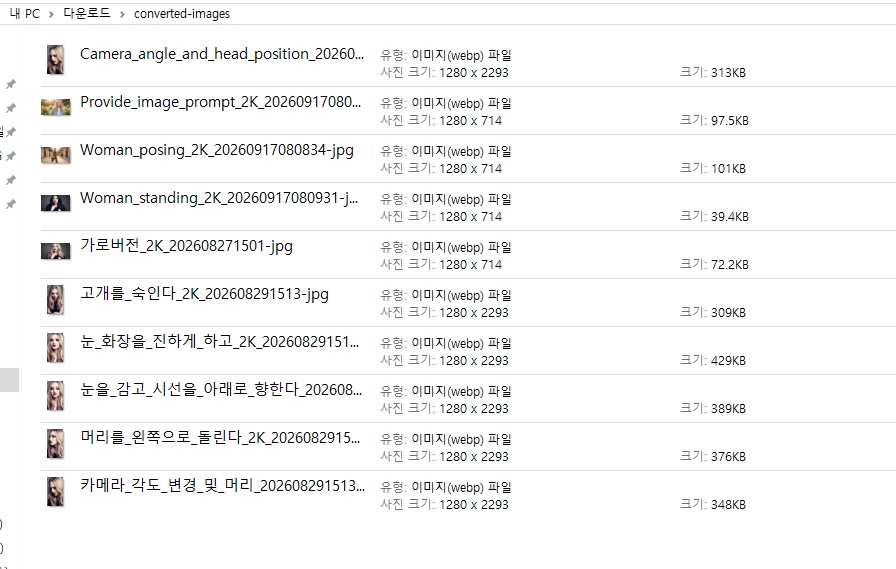 JPG 사진 용량 줄이기|사진 10장을 WebP로 일괄 변환하는 방법 7 6.변환된 WebP 사진의 화질 확인